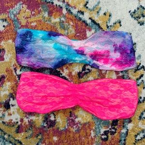 🍭2 for 1 PINK Victoria’s Secret hot pink & Tie-dye lace bandeaus🍭